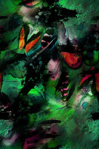 560138-原创时尚潮牌肌理羽毛喷墨华亿平台