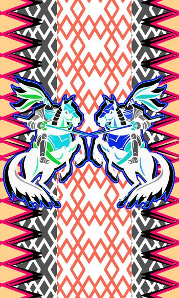 560228-时尚定位骑士几何混搭服饰印花