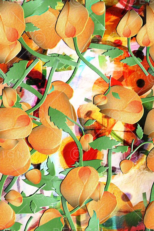 花卉印花华亿平台图片