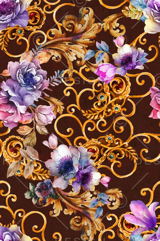 卷草花印花华亿平台图片