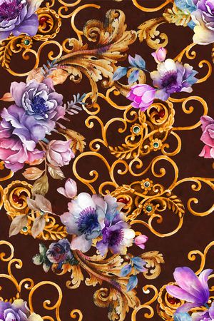 卷草花印花华亿平台图片