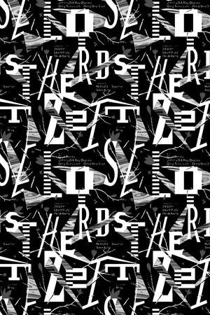 抽象男装图案印花华亿平台图片