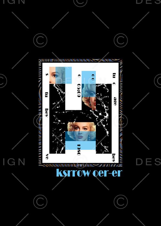 抽象男装图案印花华亿平台图片