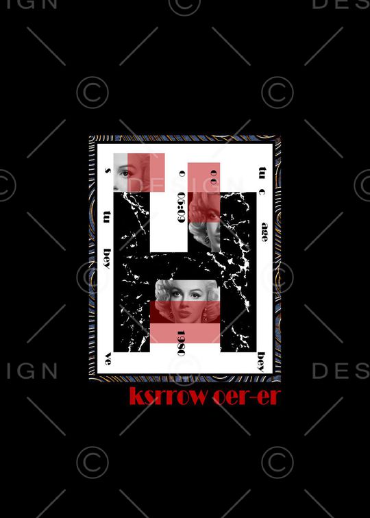 抽象男装图案印花华亿平台图片