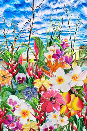 花卉印花华亿平台图片