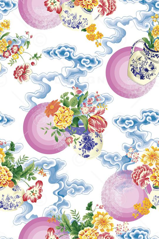 花卉印花华亿平台图片