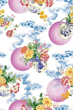 花卉印花华亿平台图片