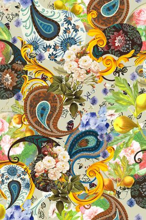 佩兹利印花华亿平台图片