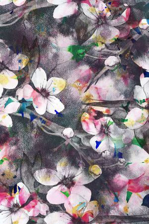 梦幻花卉  树枝 花卉 机理  多彩  数码印花华亿平台图片