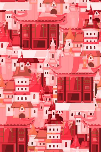 560862-中式西式炫彩建筑组合