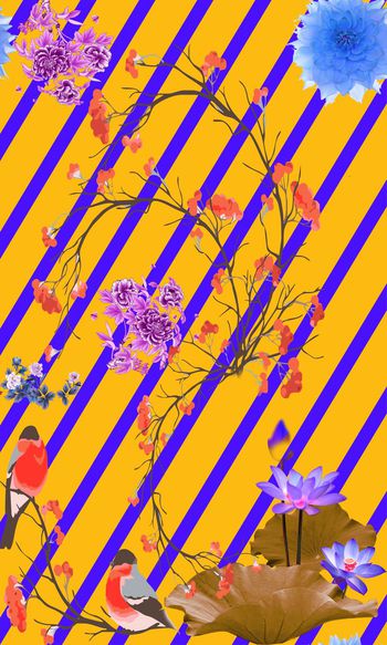 自然写意印花华亿平台图片