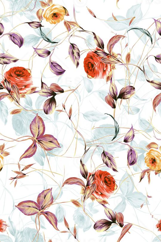 清新 花卉 满版印花华亿平台图片