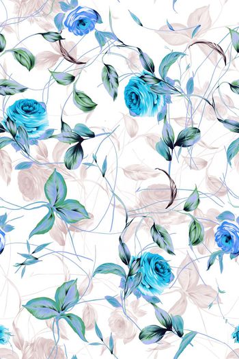 561184-时尚 简约 清新 花卉 满版 数码