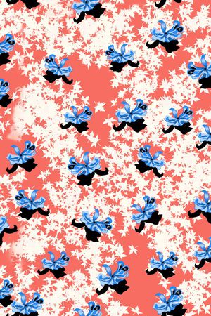 枫叶加花   清晰  水印  手绘  几何印花华亿平台图片