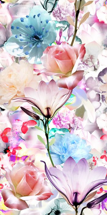 561295-欧美流行时尚抽象手绘幻彩动感底纹花