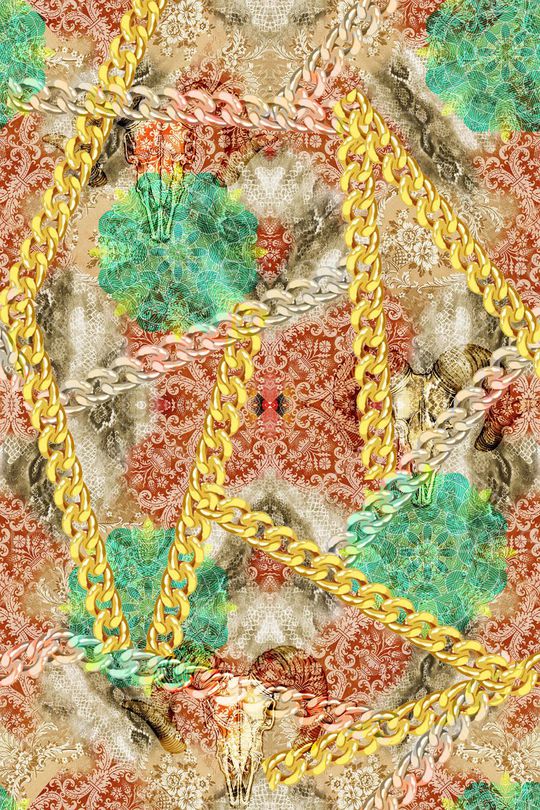 复古链子印花华亿平台图片