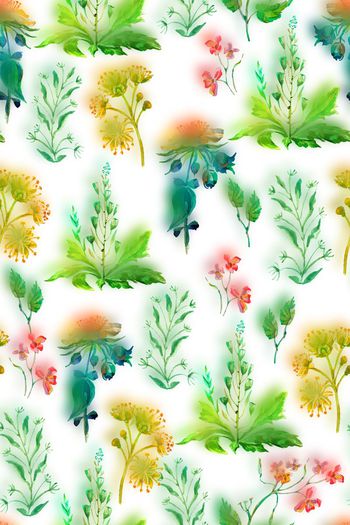 561488-大牌田园风水彩晕染花卉组合