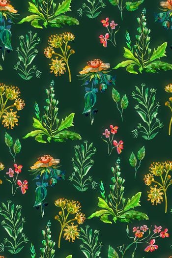 561490-大牌田园风水彩晕染花卉组合