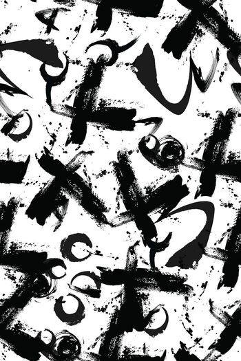 561560-英文字母毛笔书法水墨