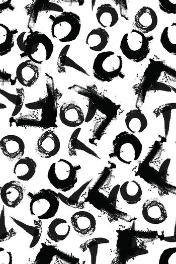 561566-英文字母毛笔书法水墨