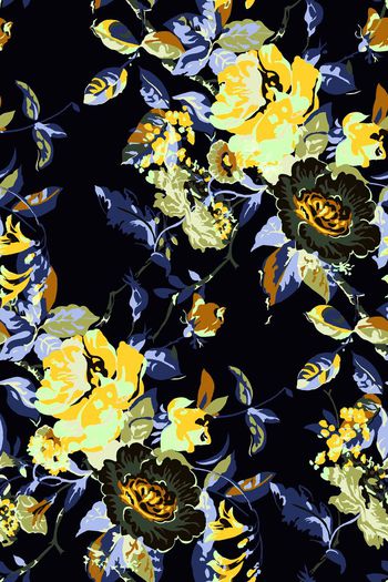 561591-花朵花卉水彩蝴蝶