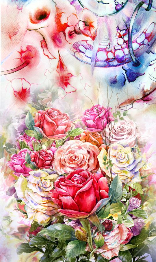 定位花卉印花华亿平台图片