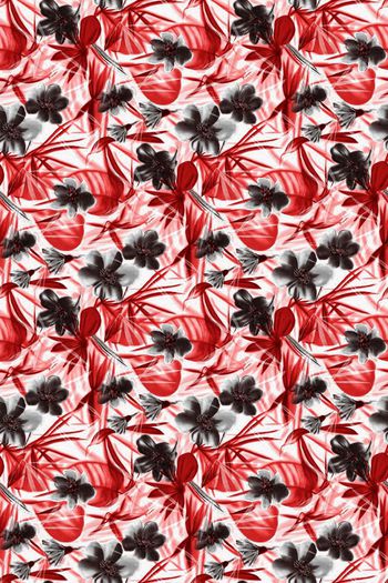 561658-水彩 花叶  服装 华亿平台