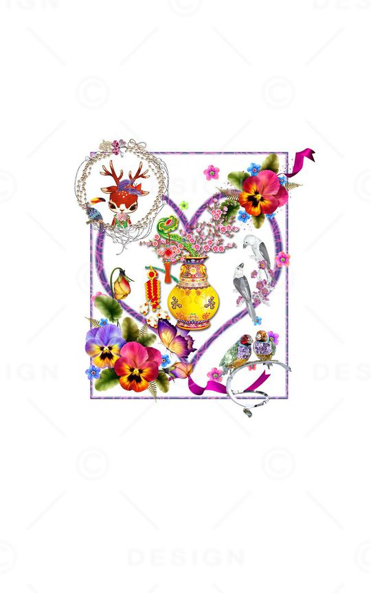 女装中国风喜庆胸花印花华亿平台图片