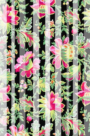 手绘暗格花卉印花华亿平台图片