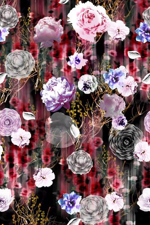 花卉 特殊机理 模糊印花华亿平台图片