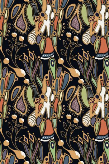 561738-cp纯手绘原创抽象装饰图形女针织衫