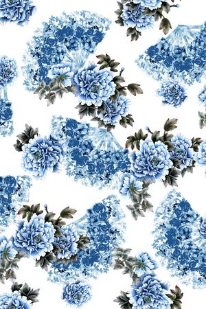 素雅花卉印花华亿平台图片