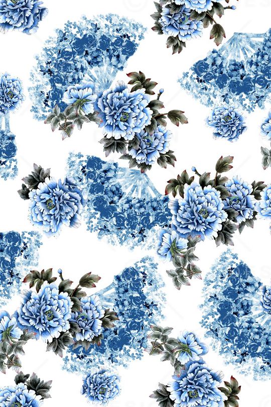 素雅花卉印花华亿平台图片