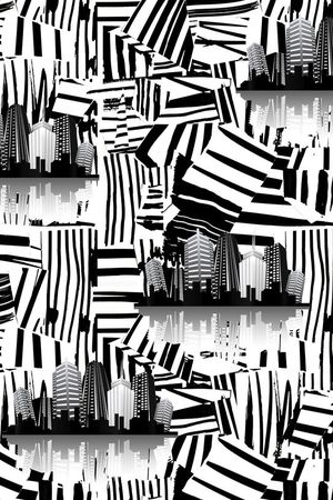 黑白几何印花华亿平台图片