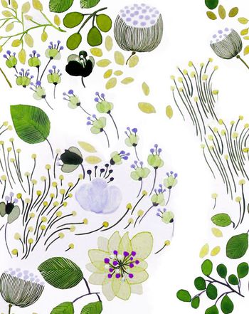 561791-清新小花朵 水墨手绘图案