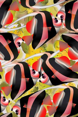 热带鱼印花华亿平台图片