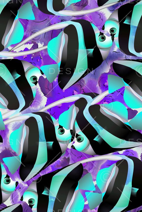 热带鱼印花华亿平台图片