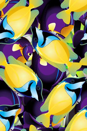 热带鱼印花华亿平台图片