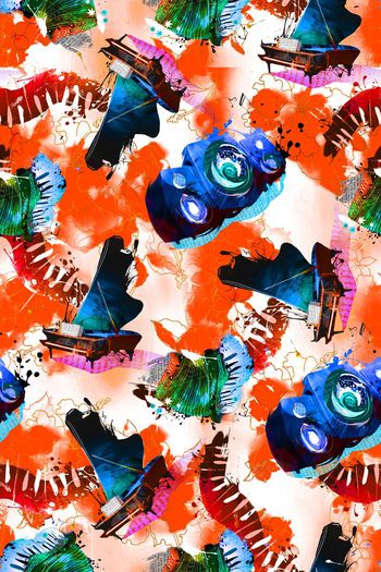 561869-音乐钢琴手风情音乐符号