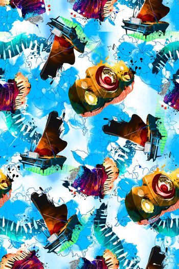 561870-音乐钢琴手风情音乐符号