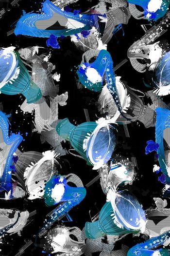 561879-鼓竖琴萨克斯风情音乐符号