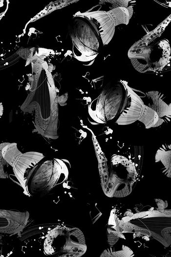 561881-鼓竖琴萨克斯风情音乐符号