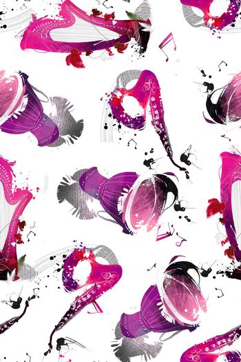 561882-鼓竖琴萨克斯风情音乐符号