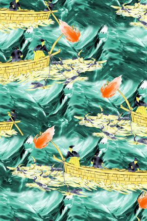 中国风印花华亿平台图片