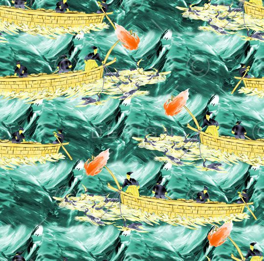 中国风印花华亿平台图片