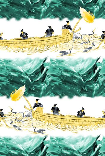 561956-时尚潮流抽象绘画航海花卉2