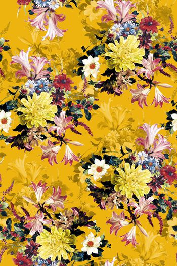 561998-油画百合花卉时尚女装华亿平台