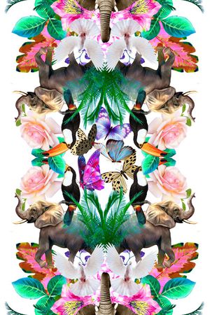 热带风情印花华亿平台图片