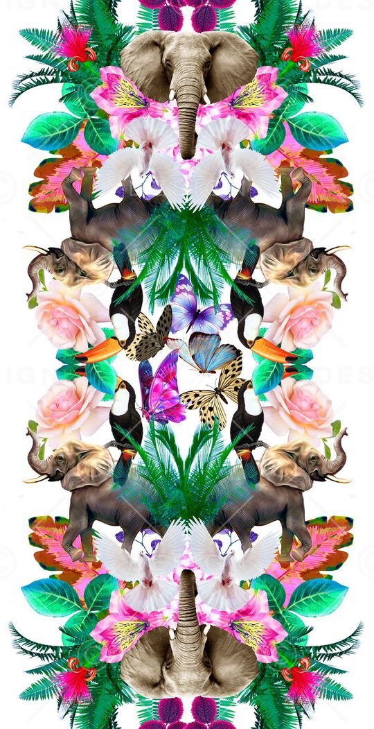 热带风情印花华亿平台图片