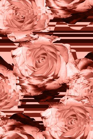 几何解构花卉印花华亿平台图片